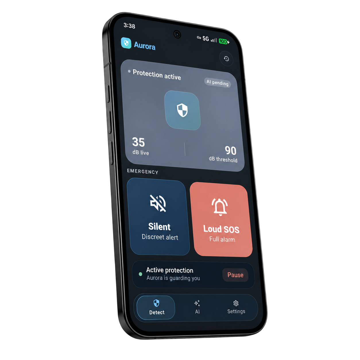 Aurora Security app interface